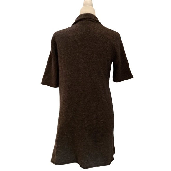 Eileen Fisher Long Italian Merino Wool Sweater Mid Thigh Length Heathered Brown - Picture 4 of 8